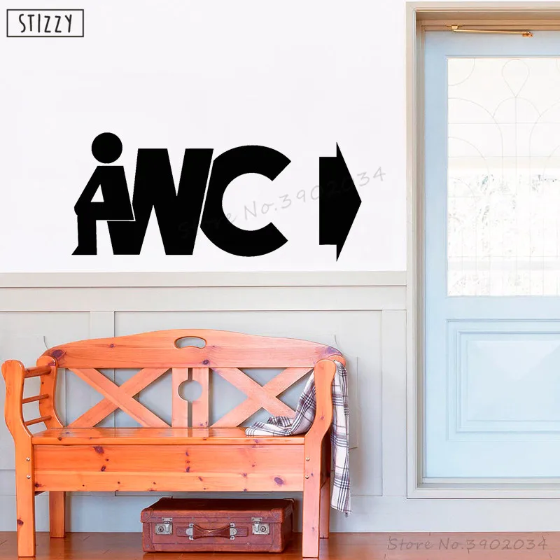 Настенная Наклейка stizzy WC Туалет Ванная комната логотип виниловые наклейки на