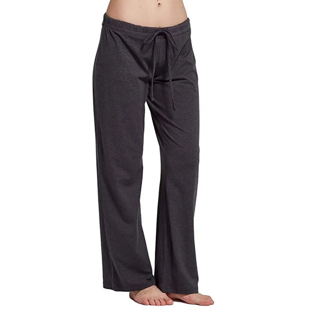 Spring Autumn Womens Casual Pants Stretch Cotton Pajama Pants Simple Women Sport Yoga Solid Pants Fitness Quick dry Trouser