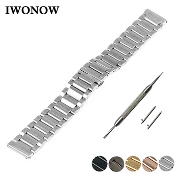 

Stainless Steel Quick Release Watch Band 16mm for Moto 360 2 42mm Women's 2015 Butterfly Buckle Strap Wrist Belt Bracelet Black