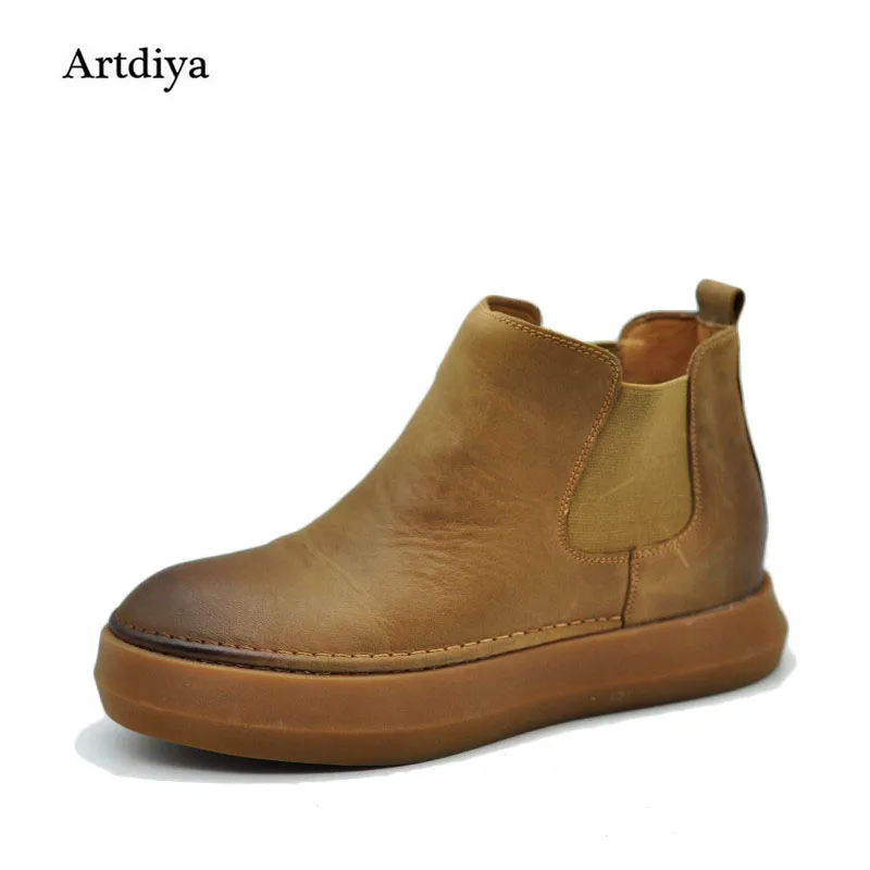Artdiya / Artmu Original Chelsea's Boots Retro Casual Handmade Boots Genuine Leather Thick Sole Cowhide Ankle Boots 6912 цена Artdiya / Artmu Original Chelsea's Boots Retro Casual Handmade Boots Genuine Leather Thick Sole Cowhide Ankle Boots 6912 цены онлайн