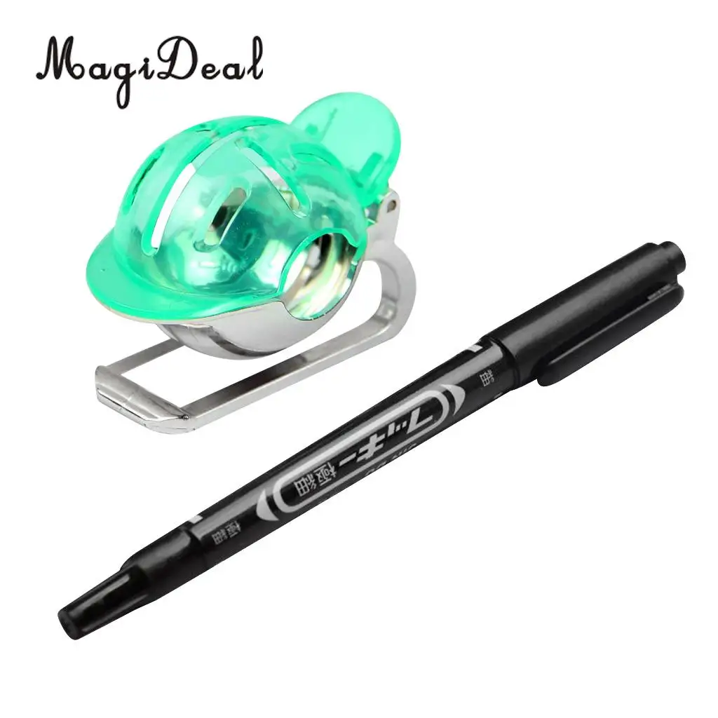 MagiDeal Golf Ball Liner Marker Line Drawing Alignment Tool with Pen Greenin Golf Training Aids