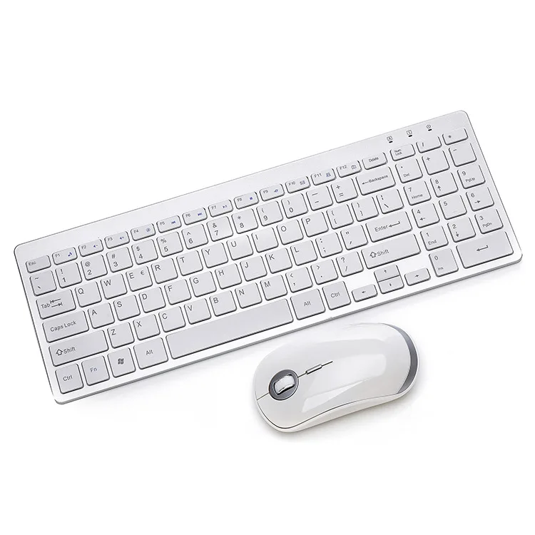Zienstar ультра тонкий 2,4G Беспроводная клавиатура мышь комбо с usb-приемником для Macbook, компьютера, ПК, ноутбука, ТВ-бокса и Smart tv - Цвет: Silver