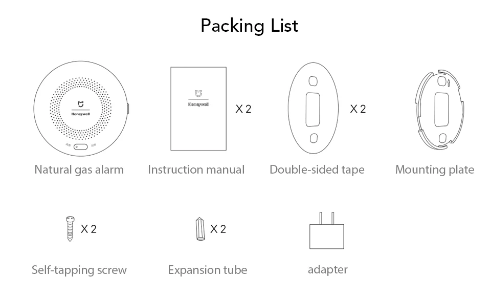 Xiaomi Honeywell Gas Alarm Detector Zigbee Remote Control CH4 Detect Monitoring Ceiling Wall Mounted Easy Install Work Mijia APP (11)