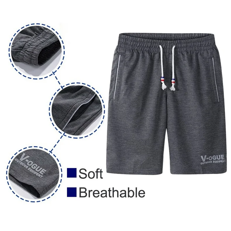 6XL Summer Shorts Men Brand Boardshorts Breathable Sports Male Casual Shorts Comfortable Plus Size Fitness Bodybuilding Shorts 09
