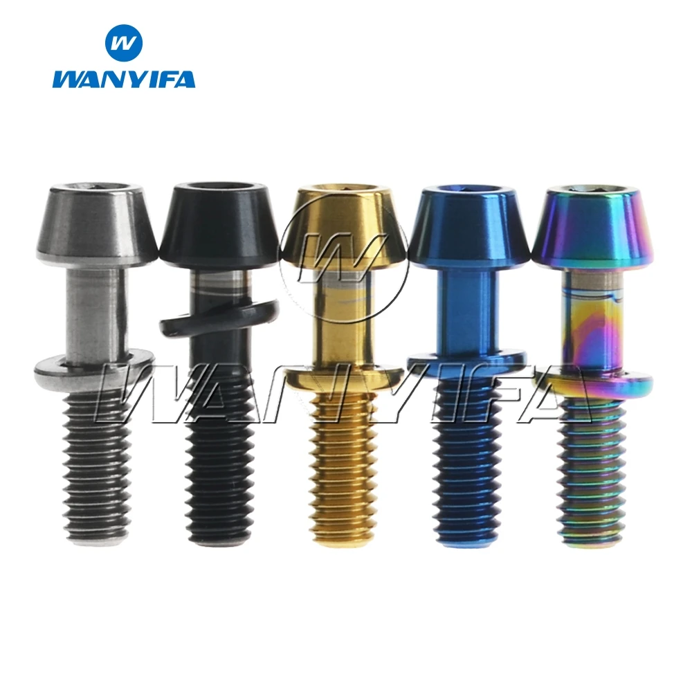 6 Pcs M5X16 Titanium Bolts Bicycle MTB Racing TC4 Gr5 TI Allen Hex Washer Screws
