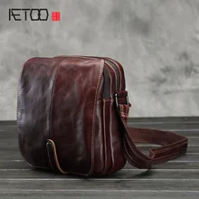 AETOO новая мужская сумка из воловьей кожи, многофункциональная диагональная Повседневная сумка на плечо