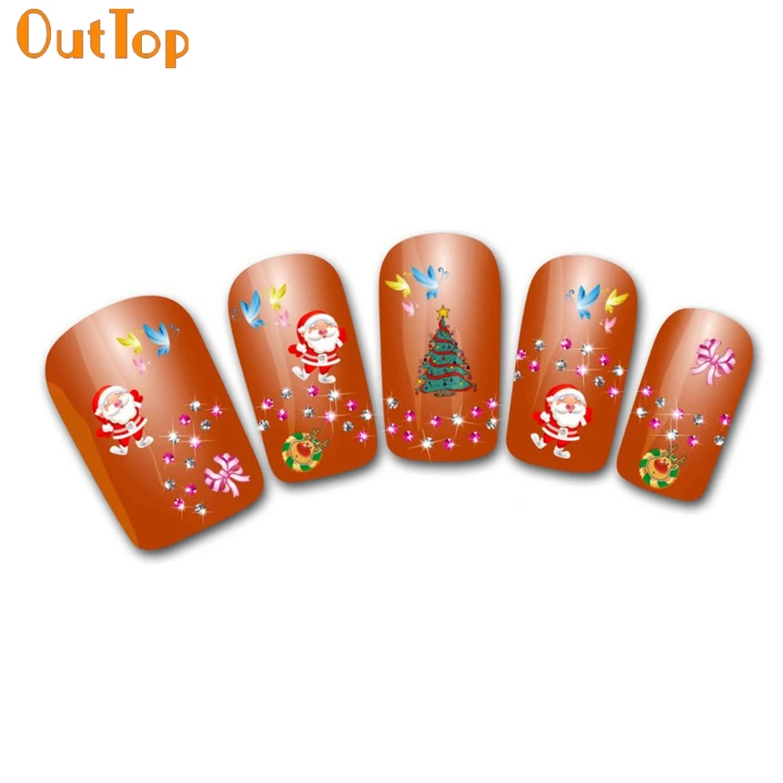 OutTop ColorWomen 1 шт. Переводные рождественские наклейки с изображением Санта Клауса
