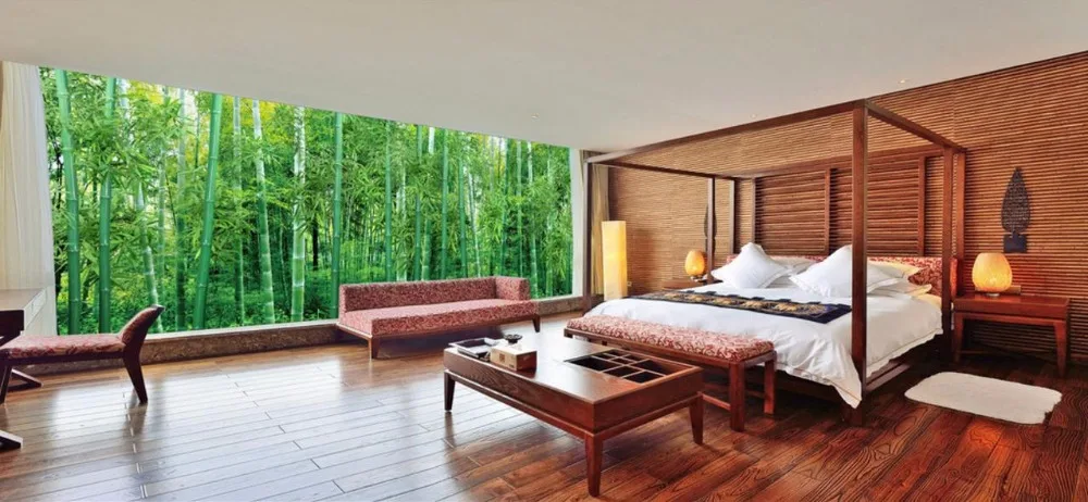 Huge 3D Ceiling Photo Wallpaper Panoramic Natural Scenery bamboo forest Custom Photo Wallpaper 3D Bedroom Ceiling