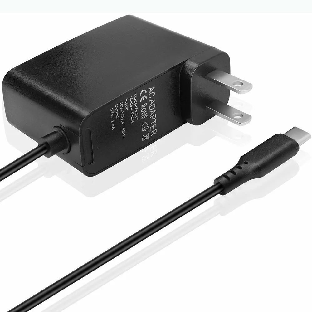 

AC Adapter Power Supply for Nintendo Switch Wall & Travel Charger Plug Cord US/EU