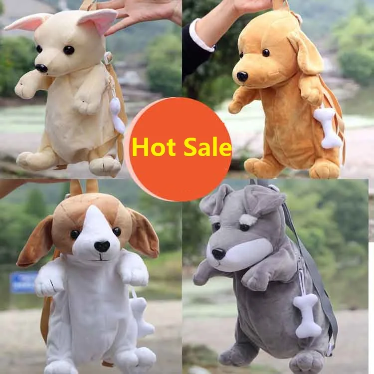 

Candice guo plush toy stuffed doll cartoon dog Chihuahua schnauzer Labrador backpack baby shoulder bag christmas present gift