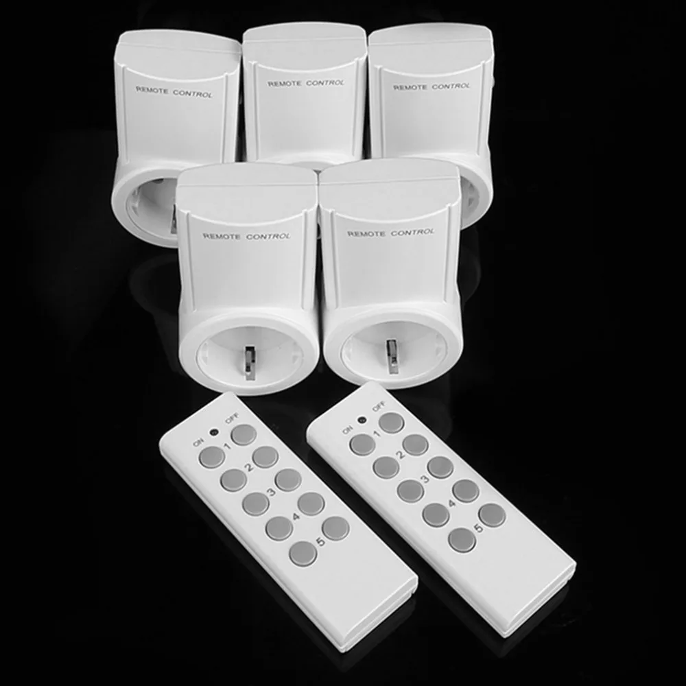 

5 To 2 Wireless Smart Remote Control Power Outlet Plug & Play Small Size Wifi Socket Switch for Home Appliances