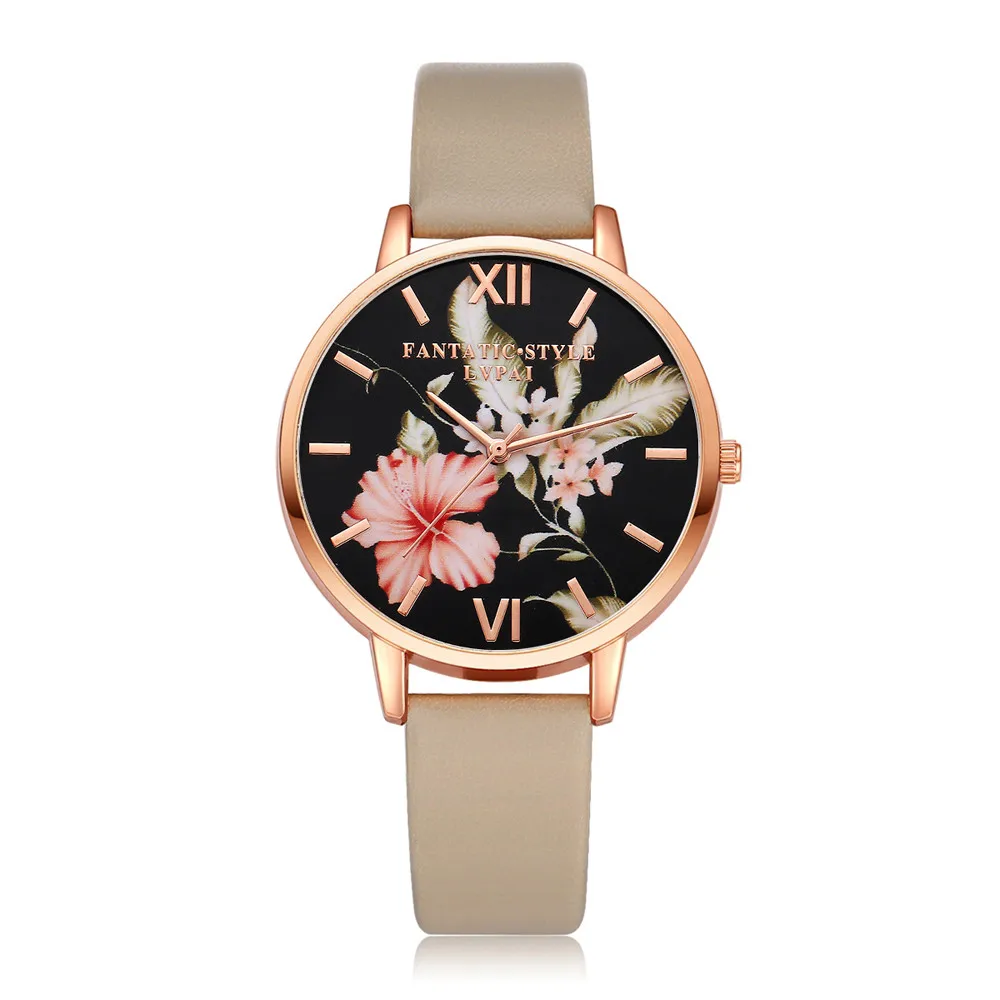 

High Quality Women's Watches Fashion Leather Strap Rose Gold Ladies Clock Quartz Wristwatch Casual Dress Luxury Kol Saati@50