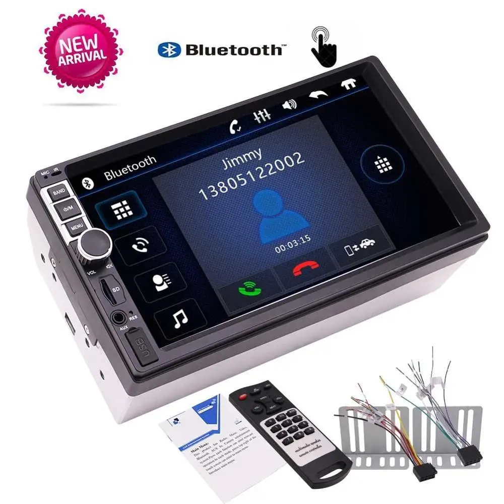 

EinCar 7'' Double Din Car Stereo MP5 Player Bluetooh Handsfree FM Radio Car Audio Player in dash headunit Video MP3 MP4 Playing