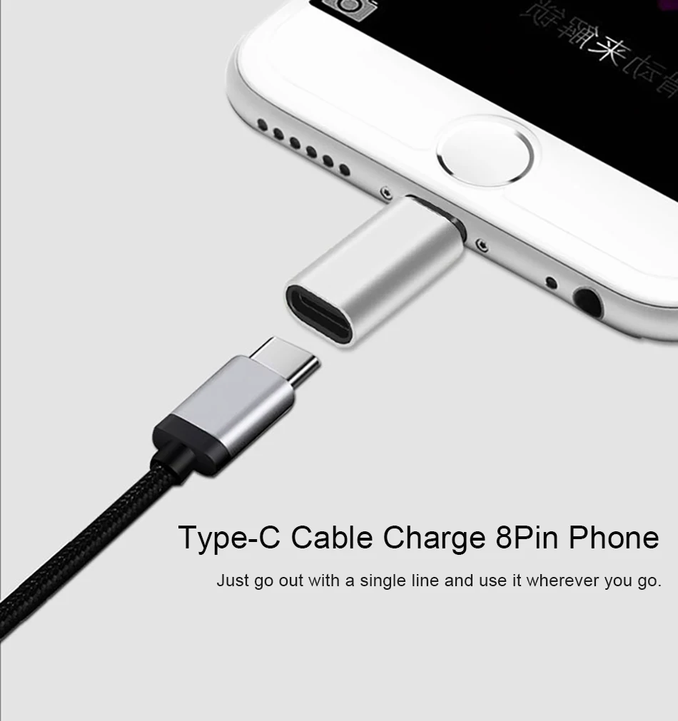 !ACCEZZ 5PC USB OTG Adapter For iphone X 7 8 Plus XS MAX XR Sync Data Charger Type-C To Lighting 8 Pin Converter For Apple 6S 5S (2)