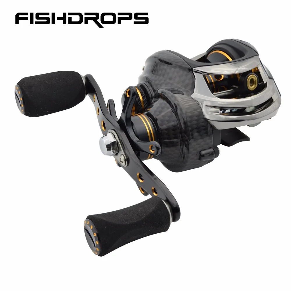 

Fishdrops Bait Casting Reel Fishing Reels Baitcasting Gear Ratio 7.0:1 Double Brake System Saltwater Baitcast Reels