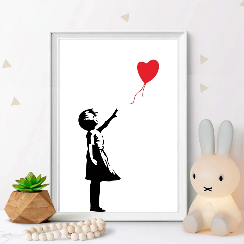 Girl With Balloon Wall Art Prints