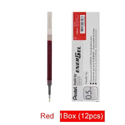 LifeMaster Pentel Energy Gel LRN5 игольчатая гелевая ручка, заправка 0,5 мм, черный/синий/красный для Pentel BLN75 - Цвет: 12pcs Red