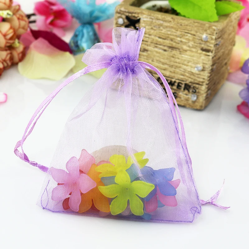 10 шт. подарочные сумки из органзы, украшения на день рождения для детей 7x9 9x12 10x15 13x18, свадебные сувениры и подарочные сумки, товары для свадебной вечеринки - Цвет: D13 Light Purple