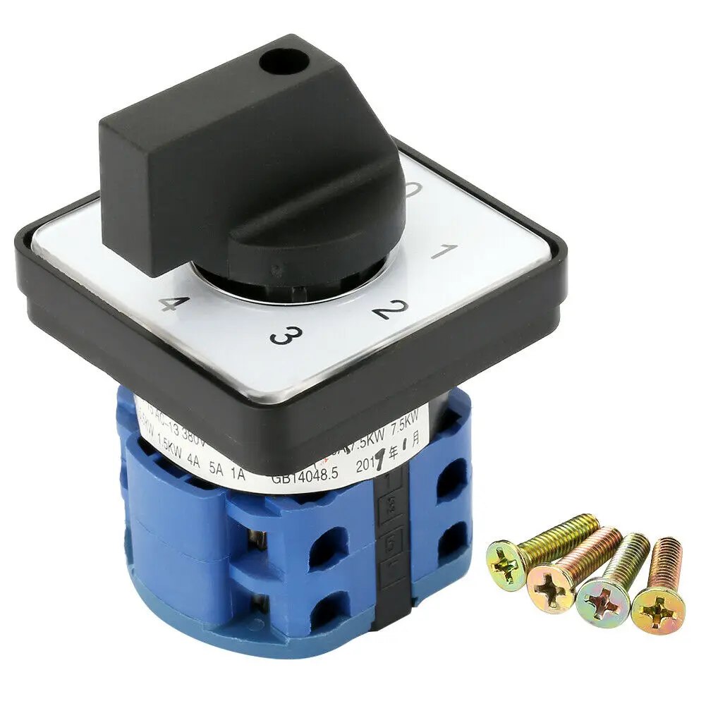 

20A 4-Position 2 Pole Rotary Selector Universal Rotary Cam Changeover Switch