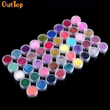 OutTop colorwomen 45 цветов блестящий/мерцающий косметика для ногтей Блеск Мерцающий Пыль порошок ногти украшение 161013 Прямая