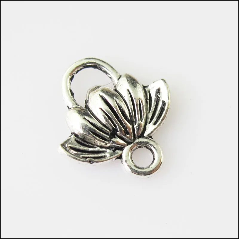 

30Pcs Antiqued Silver Tone Lotus Flower Charms Pendants Connectors 11.5x12.5mm