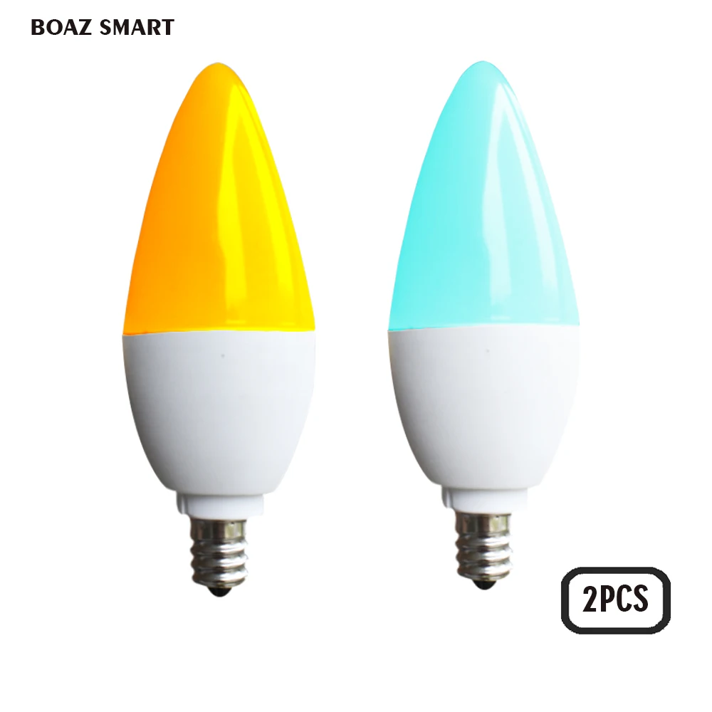 

BOAZ-EC E12 Smart WiFi Bulb Led RGBCW Candle Light Warm/Cool white Tuya Smart Voice Control Alexa Google Home Assistant 2 pcs