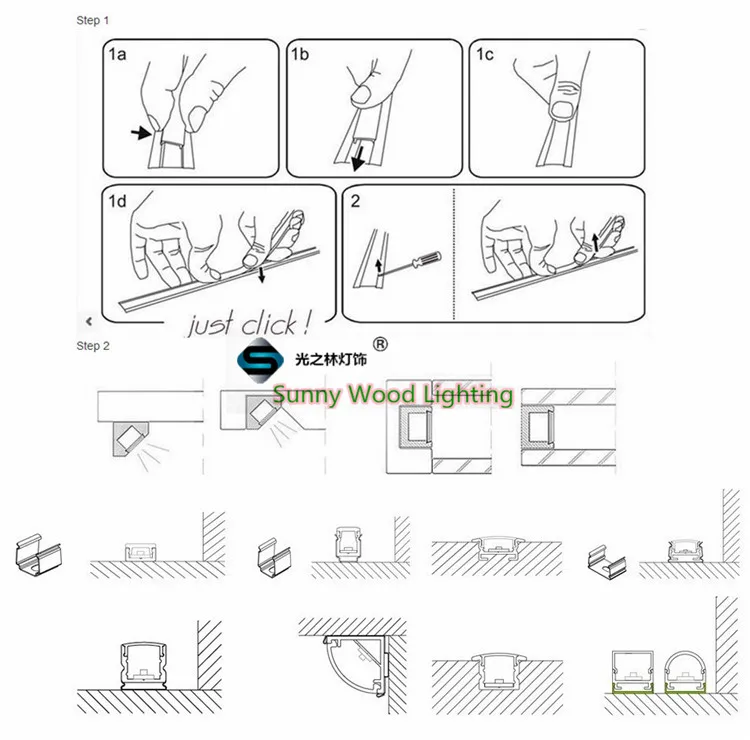 15 шт./лот, 100 дюйма, 2,5 м/катушка, светодиодный алюминиевый профиль для 12 мм ленты, настенный светильник, светодиодный лайнер, настенный светильник
