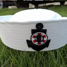 Которые в душе белая вышивка детские капитанские шляпы корабль моряка темно-синяя кепка дети мальчик девочка представления Военная Кепка