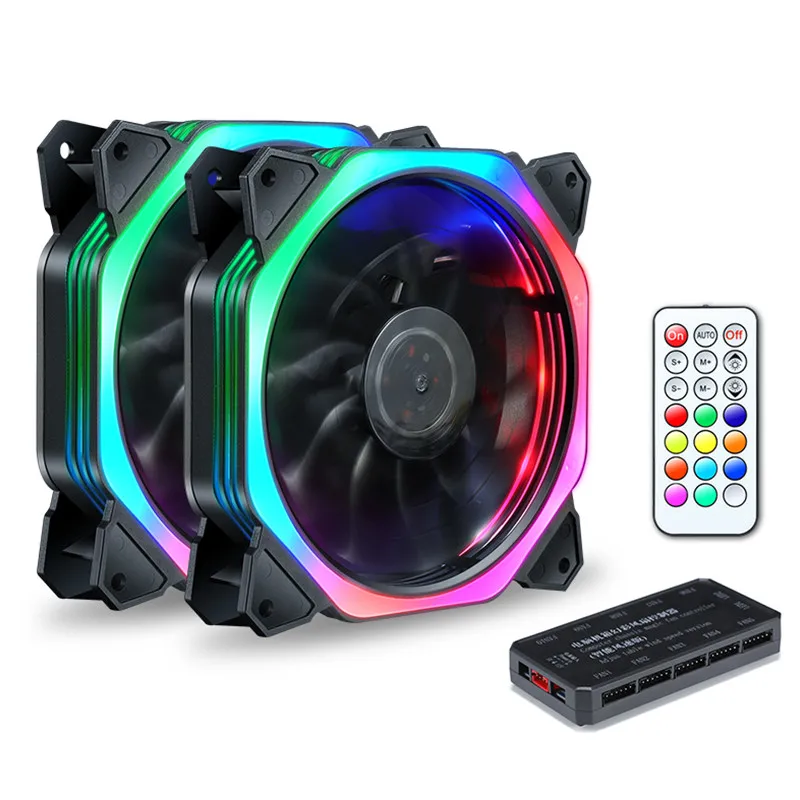 

Asunflower Fan Cooler RGB 120mm Computer PC Case Quiet Remote LED Computer Cooler Cooling RGB Controller Case Fans 120mm 2000rpm