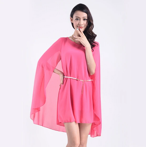 Женское шифоновое платье с рукавом летучая мышь Размеры S 4XL 5XL 6XL|dresses parties|clothing for