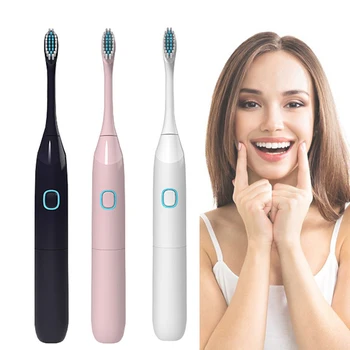 

Battery Powered Toothbrush Deep Cleaning Teeth Oral Care Whitening Soft Bristle Adult Toothbrush Replaceable Brush Head