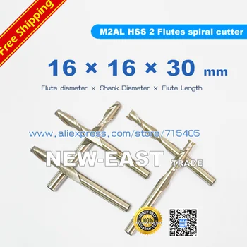 

16*16*30*95mm Shank 16mm Flute diameter 16mm 2 Flutes Cutter M2AL HSS 2 Flutes spiral cutter End Mill Cutter
