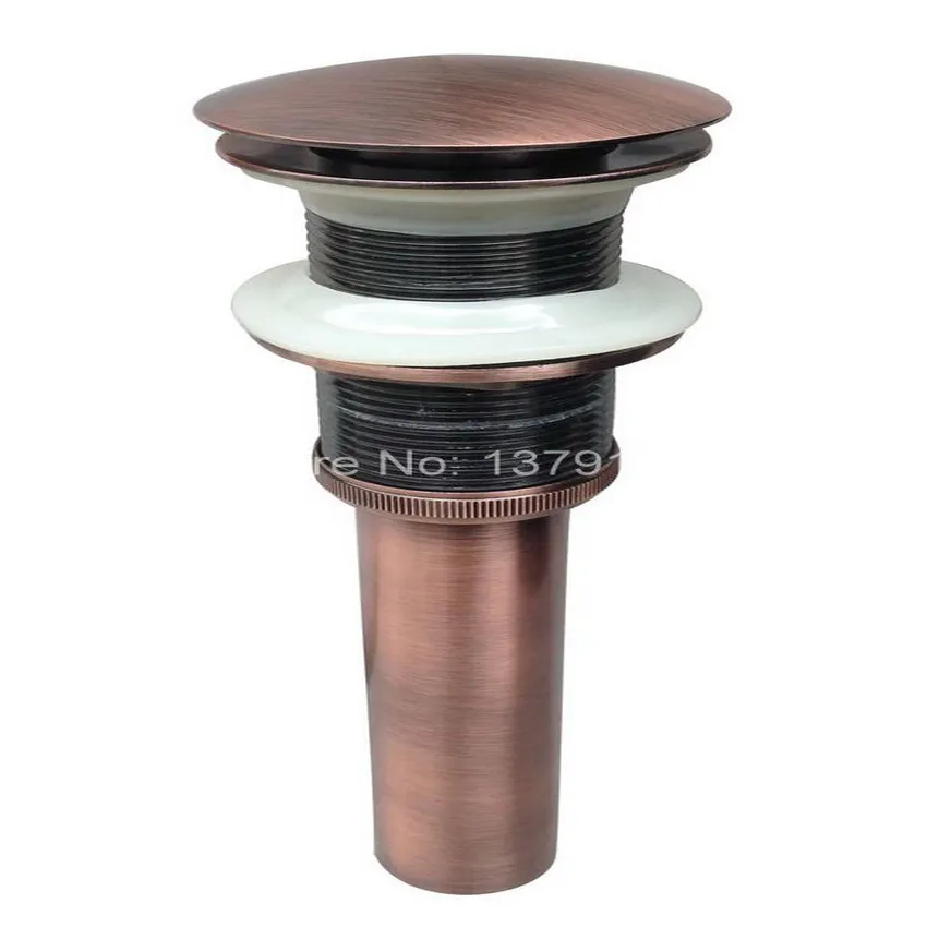 Luxury Antique Red Copper Large Round Cap Pop UP Bathroom Sink Drain