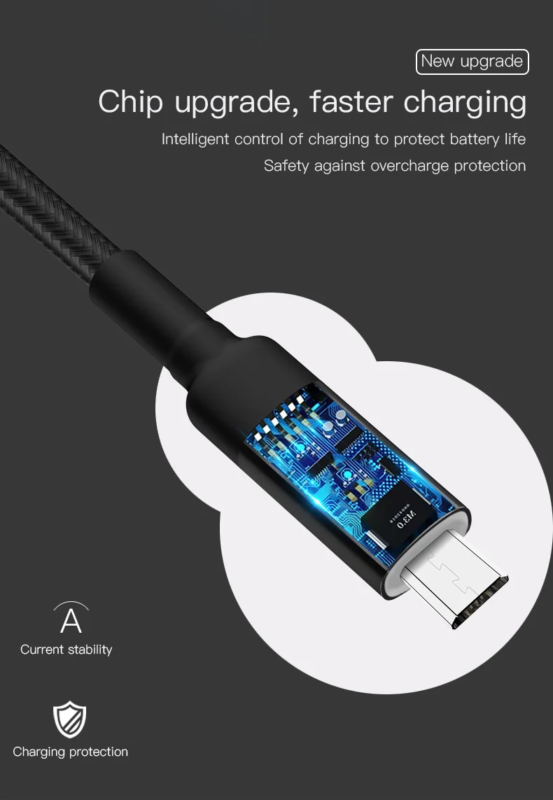 Yesido 2.4A Micro USB Авто отсоединить кабель Быстрая зарядка защита Smart power Off usb кабель передачи данных Android Mobile