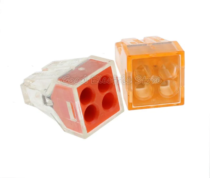 

10Pcs/lot PCT-104 PCT104 773-104 Push wire wiring connector For Junction box 4 pin conductor terminal block wire connector