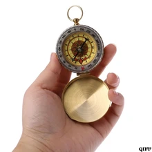 Чистый медный Раскладушка Компас со светящимися карманными часами компас портативный открытый многофункциональный инструмент линейки APR28