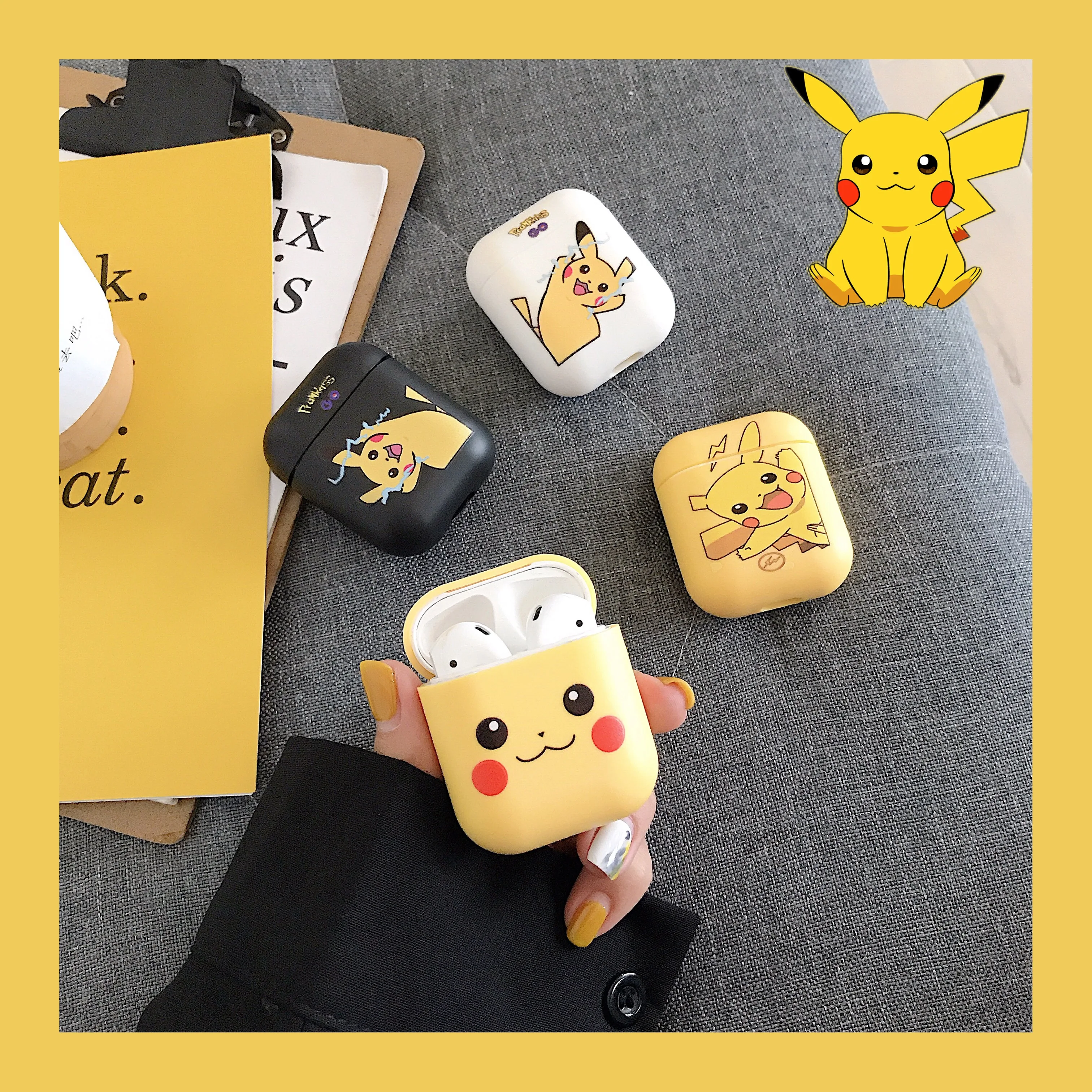 GOOYIYO-для Airpods 1 2 ТПУ мягкий чехол мультяшный наушник наушники зарядная коробка