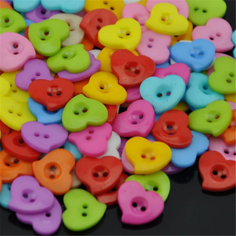 

10/50/100pcs Plastic Heart 2 Hole Button craft mix Sewing Craft 15*17 mm PT67
