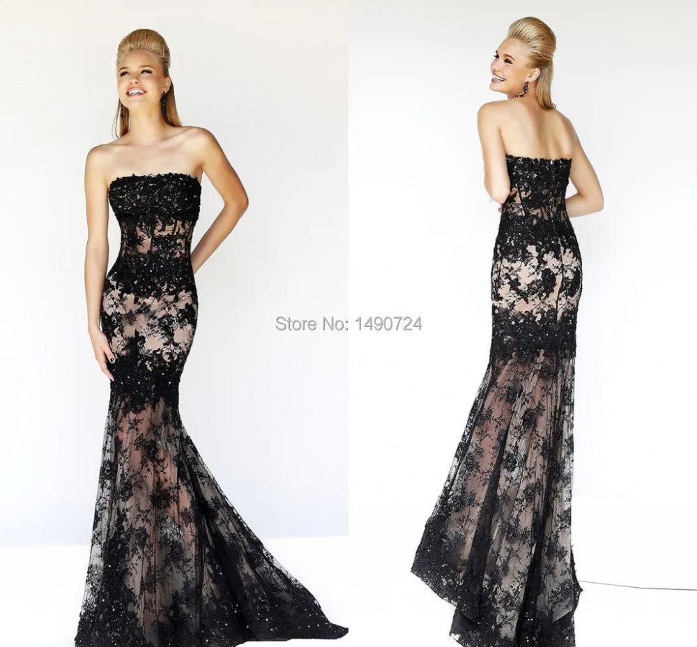 New Spring Summer Evening Dresses Mermaid 2015 Lace With Appliques