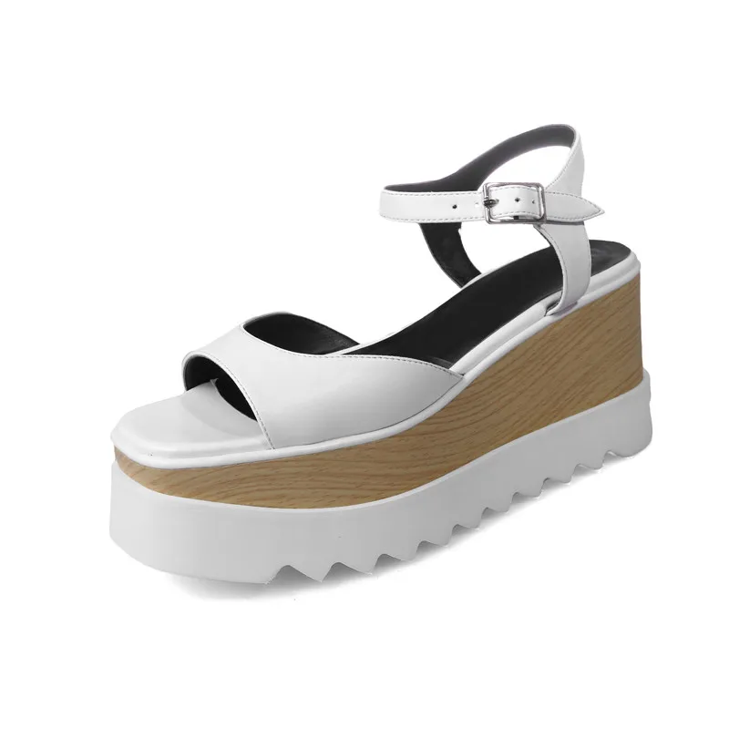 Genuine Leather Platform Sandals Women High Heel Women Sandals Platform High Quality-in High 