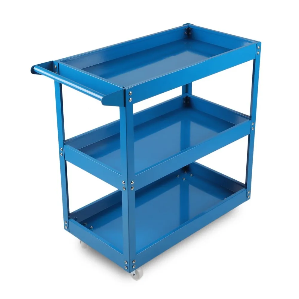 

High Performance 3 Tiers Home Garage Workshop Trolley Transport Tool Cart DIY Storage Wheel Cart Trolley for warehouses