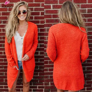 

Elegant Faux Fur Coat Women Autumn Winter Warm Soft Open Stitch Fur Jacket Female Plush Overcoat Pocket Casual Teddy Outwear