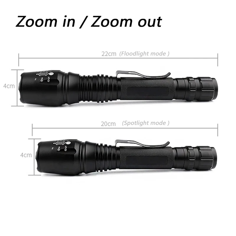 Luz do Flash de Luz Ultrafire Levou Lanterna Brilho 3800 Lumen Cree Xm l t6 2 Zoomable Tactical Lanterna Tocha Lanterna x 18650 Massa 4 lanterna acampamento luz zoom à prova dwaterproof