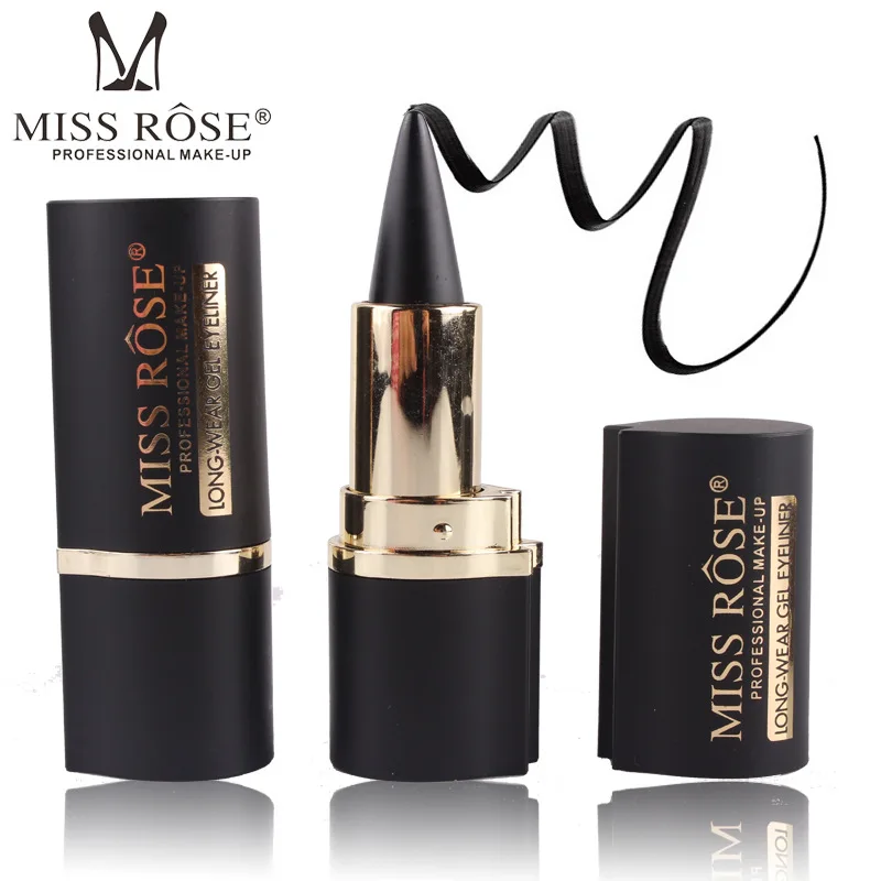 MISS ROSE gold mid-beam full dumb black tube eyeliner texture and strong performance long-lasting, natural makeup MISS ROSE gold mid-beam full dumb black tube eyeliner texture and strong performance long-lasting, natural makeup