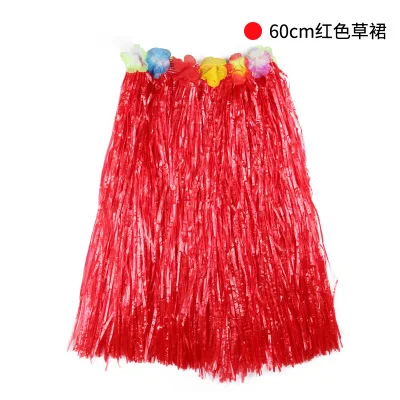 Hawaiian Style Suit Flower Skirt Garland Hula Skirt Dance Party Costume Set Woman Dress Up Hawaii Party Supplies PAT4 (11)