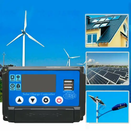 10 60A регулятор MPPT солнечной панели Контроллер заряда 12V/24V Авто отслеживания
