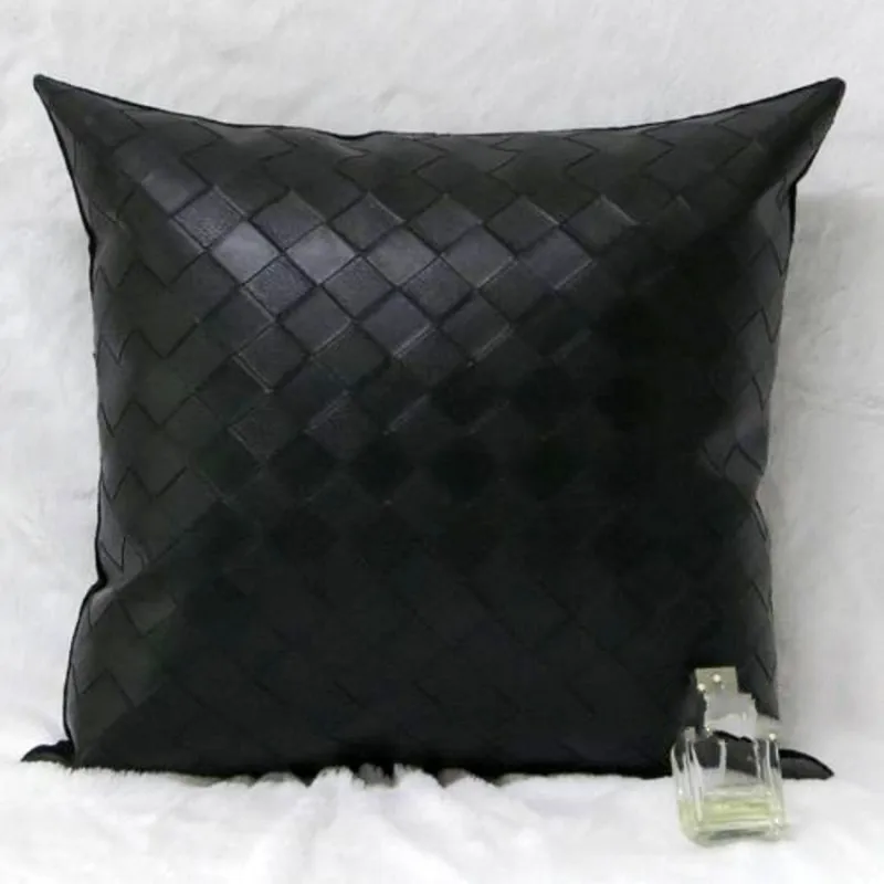 

Luxury PU fur plaid sofa cushion faux fur leather throw seat cushion for furniture upholstery,brown sofa seat mat,simple style
