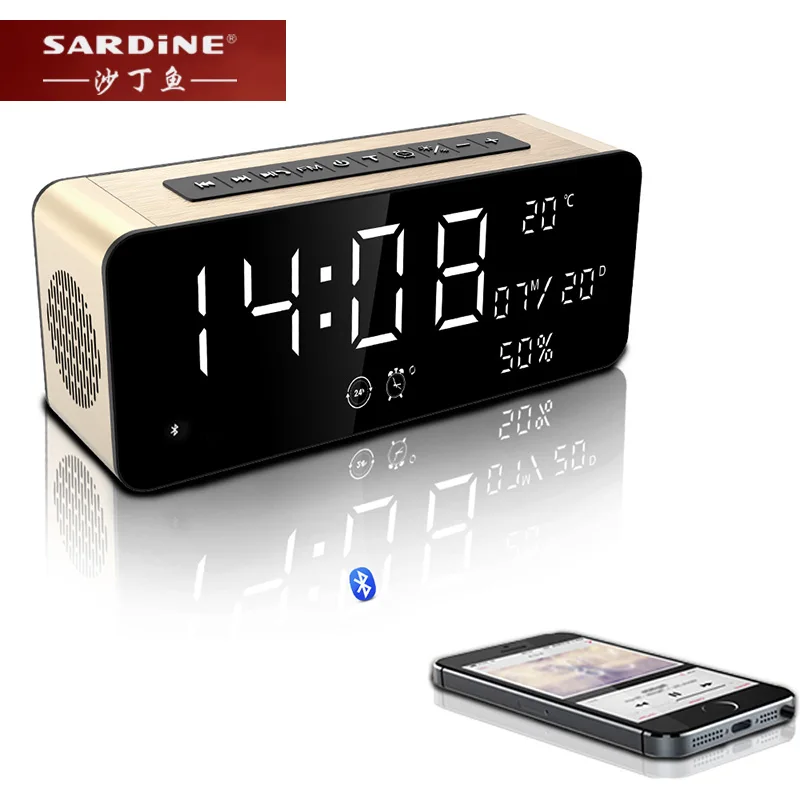 Sardine A10 беспроводной Bluetooth динамик будильник 12 Вт портативный стерео сабвуфер HiFi