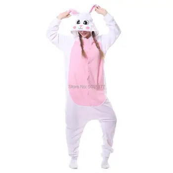 

New Upgrade Rabbit Onesies Adult Pajamas Homewear Sleepwear Jumpsuit Costume for Women Men and Teens