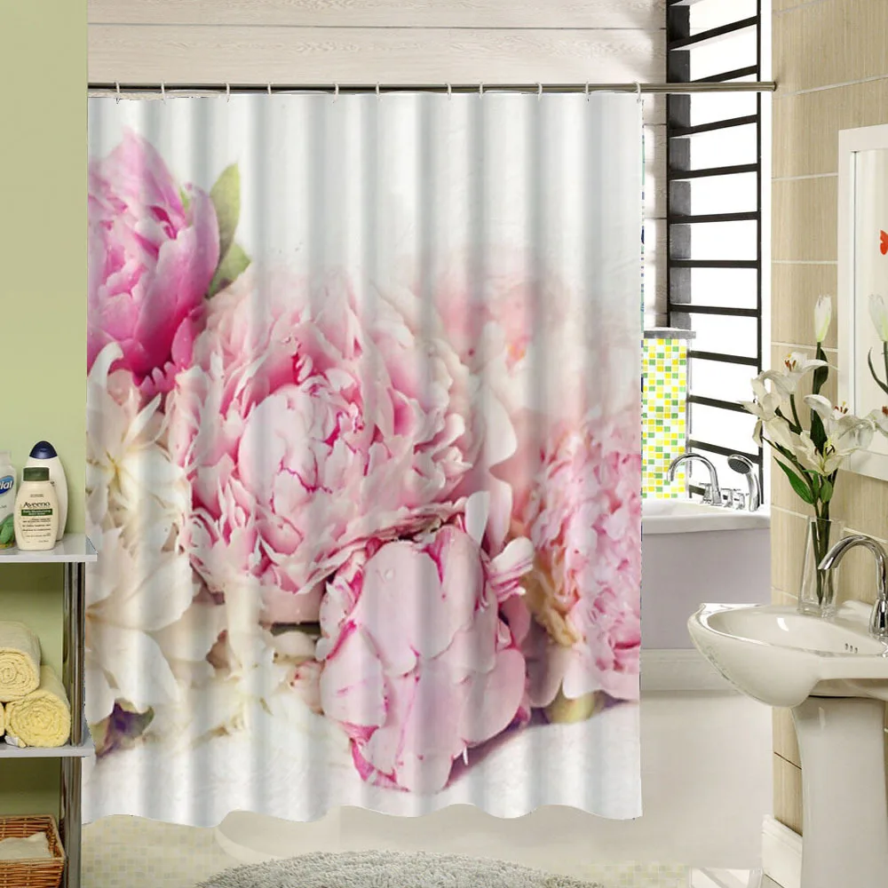 ピンクの花のシャワーカーテン生地防水3dプリントカーテン用風呂装飾ライナー Curtains For Bath Shower Curtainfloral Shower Curtain Aliexpress ピンクの花のシャワーカーテン生地防水3dプリントカーテン用風呂装飾ライナー Curtains For Bath Shower Curtainfloral Shower Curtain Aliexpress